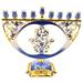 The Holiday Aisle® Hamsa Hand Menorah Crystal in Blue | 7 H x 8 W x 3.25 D in | Wayfair 3ACE73D4AF6047F992D69138DC399497