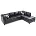 Multi Color Reclining Sectional - Ebern Designs Rockell Designs Asimina Plush Gray Faux Leather Sectional Polyester | 34 H x 111 W x 78 D in | Wayfair