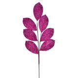 Vickerman 678411 - 27" Cerise Glitter Leaf Spray (4 pack) (QG211909)