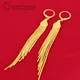 Boucles d'oreilles en or 24 carats pour femmes longue boucle d'oreille à pampilles accessoires de