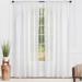 Chanasya Voile Leaf Textured Kitchen Bedroom Sheer Window Curtain Panel Pair (Set of 2)