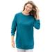 Plus Size Women's Fleece Sweatshirt by Woman Within in Deep Teal (Size 1X)