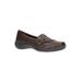 Wide Width Women's Cinnamon Slip On by Easy Street in Brown Croco (Size 10 W)