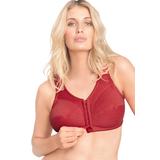 Plus Size Women's Cotton Front-Close Wireless Bra by Comfort Choice in Classic Red (Size 52 B)