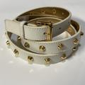 Michael Kors Accessories | Euc Michael Kors White Studded Belt L | Color: Gold/White | Size: Large