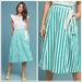 Anthropologie Skirts | Anthropologie Maeve Market Striped Wrap Skirt | Color: Green/White | Size: S