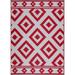Red/White 84 x 60 x 0.1 in Area Rug - Foundry Select Hulmeville Southwestern Machine Woven Indoor/Outdoor Area Rug | 84 H x 60 W x 0.1 D in | Wayfair
