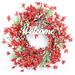 The Holiday Aisle® Berry 24" Silk Wreath Silk in Red/White | 24 H x 24 W x 5 D in | Wayfair 46327FB5FDC944EABF964CEE391A9F23