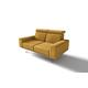 DOMO. Collection Rosario Sofa, 2er Garnitur mit Nackenfunktion und Holzkranz, 2 Sitzer Couch, 164x98x81 cm, Polstergarnitur in gelb (senf)