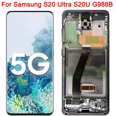 Numériseur d'écran tactile LCD avec cadre S20U 5G Samsung S20 Ultra 6.9 pouces G988B DS