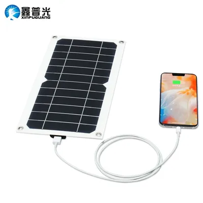 Chargeur solaire 5W Panneau solaire flexible 5V 1A Sortie USB Alimentation solaire pour l'extérieur
