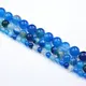 Perles en pierre naturelle à rayures bleues Onyx Agates 4-12mm pour la fabrication de bijoux