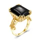 Szjinao argent Sterling 925 pierre noire Onyx anneaux pour femmes rectangulaire 2023 bijoux de luxe