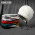 VISROVER – chapeau en cachemire de lapin unisexe 10 couleurs chapeau d'hiver avec Lurex bonnets