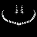Ensemble de bijoux de luxe pour mariée collier et boucles d'oreilles en strass cristal chaîne