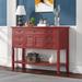 45'' Modern Sideboard Cabinet Pine Side End Table Sofa Table Console Table with 7 Drawers& 1 Cabinet &1 Shelf