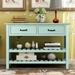 Retro Console Table Sideboard Cabinet for Entryway with 2 Drawers and 2 Slatted Bottom Shelves, Antique White
