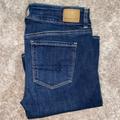 American Eagle Outfitters Jeans | American Eagle Size 6 Artist Flare Long Stretch Darkwash Jeans | Color: Red | Size: 6