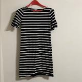 J. Crew Dresses | J Crew Xxs Dress Guc Black And White Striped Dress | Color: Black/White | Size: Xxs