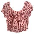 Free People Tops | Free People Pink Leopard Print Pink Top | Color: Pink | Size: S