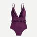 J. Crew Swim | Nwt Jcrew Ruffle Deep-V One-Piece Swimsuit | Color: Purple | Size: 6