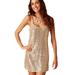 Free People Dresses | Free People Intimately Slip Gold Sequin Sheer Cocktail Dress Nwt Size Xs | Color: Gold | Size: Xs