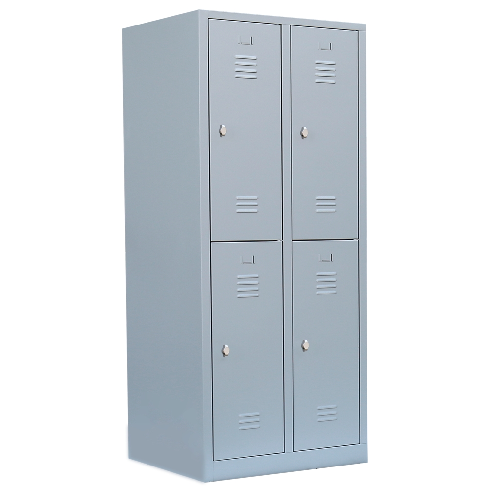 Lüllmann® Garderobenschrank, 2 Abteile doppelstöckig, H 1800 x B 800 x T 500 mm, lichtgrau Image