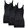 DYLH Women's Long Tank Top Basic Layering Workout Pack of 3 Top Yoga Tank Sport T-Shirt Gym Fitness Running Sleeveless Vest Black