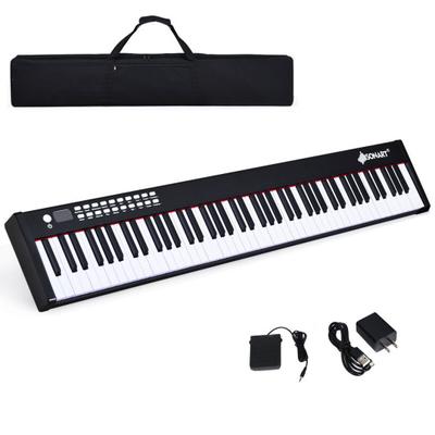 Costway 88-Key Portable Full-Size Semi-weighted Digital Piano Keyboard-Black