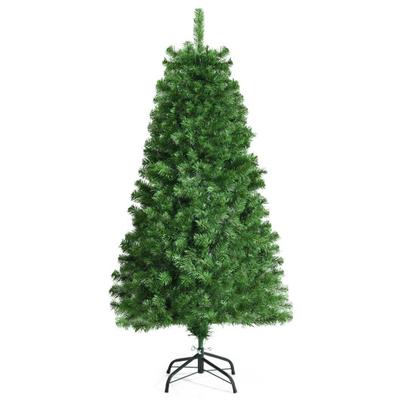 Costway Pre-lit Multi-Colored Fiber Optic Spruce Artificial Christmas Tree-5 ft