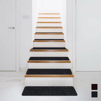 Costway 15 Pieces 30 x 8 Inch Slip Resistant Soft Stair Treads Carpet-Black