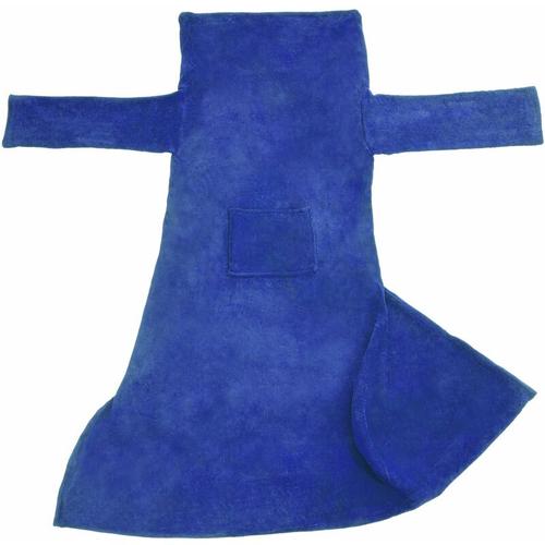 Kuscheldecke mit Ärmeln - Decke mit Ärmeln, Ärmeldecke, Decke zum Anziehen - 200 x 170 cm - blau
