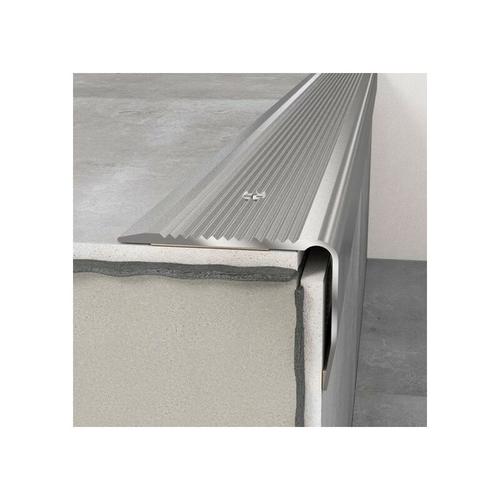 Wiesemann – Treppenprofil 40x30x1200 mm Silber mit Antirutsch Profil Treppenkante Aluminiumprofil