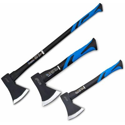 Bituxx - 3er Set Beil 600g + Axt 1000g + Axt 1800g Spaltbeil Axt Holzspalter mit Fiberglasschaft Image