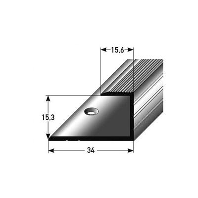 Einschubprofil Callander für Parkett, 15,3 mm Einfasshöhe, Aluminium eloxiert, gebohrt-silber-1000