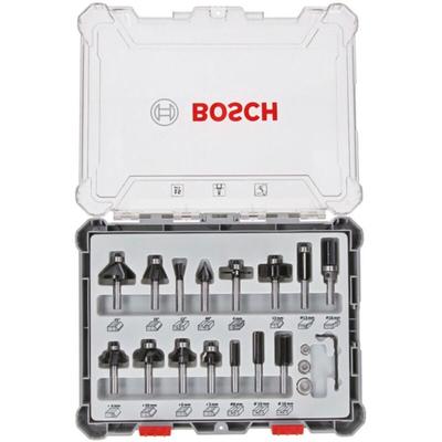 Bosch - Freihandfräser-Set. 8-mm-Schaft. 15-teilig
