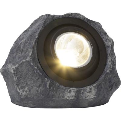 Best Season - LED-Solarstein 'Rocky', 1 warm white led, grau