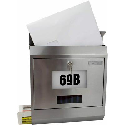 Dema - Briefkasten Wandbriefkasten Postkasten Solar led Zeitungsrolle Edelstahl Design Image
