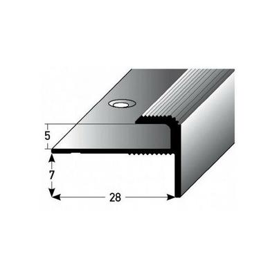 Auer - Einschubprofil Stannington mit Nase für Designbeläge, Einfasshöhe 5 mm, Aluminium eloxiert,