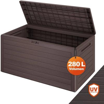 Casaria® Gartenbox 280L UV-beständig Griffmulden Verschlussvorrichtung Balkon Terrasse Wohnzimmer Image