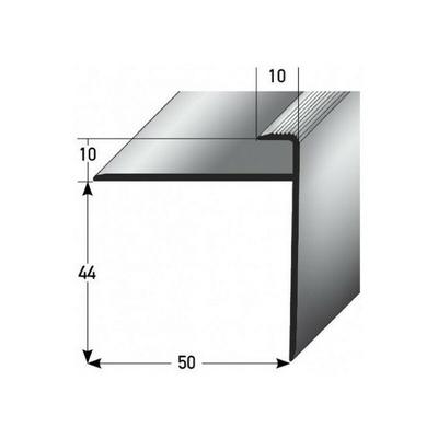 Einschubprofil 'Castlebar' mit Nase für Parkett / Laminat, Einfasshöhe 10 mm, Aluminium eloxiert,