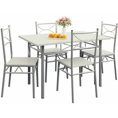 Esstisch mit 4 Stühlen Holz 5-tlg Set Metall 110x70cm Industrial Esszimmer Küche Stühle Tisch Möbel Image