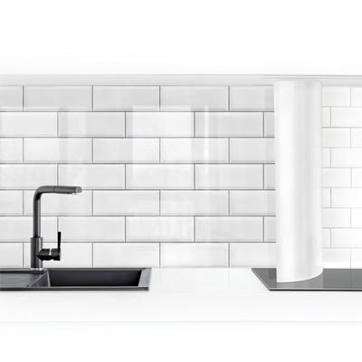 Küchenrückwand - Keramikfliesen Weiß Größe HxB: 80x250cm Material: Premium