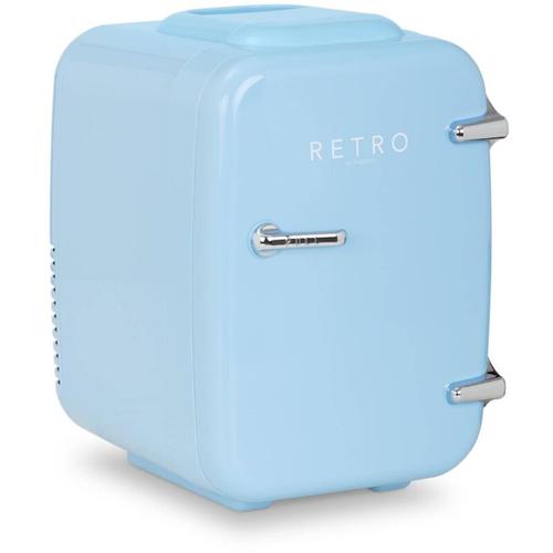 Mini Kühlschrank Minikühlschrank Tischkühlschrank Retro Kleinkühlschrank 4L blau - Schwarz,