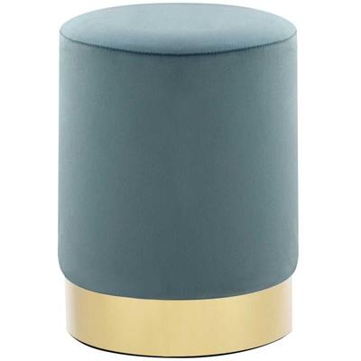 Hocker Hellblau und Golden Samt Vidaxl Image
