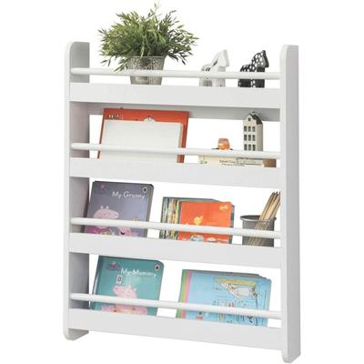 KMB08-K-W Kinderregal Bücherregal für Kinder Wandregal Hängeregal Aufbewahrungsregal mit 4 Ablagen Image