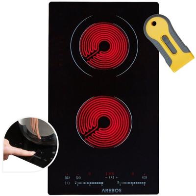 Arebos - Glaskeramikkochfeld 2 Platten Einbau autarkes Kochfeld 3200 w 30cm Sensor-Touch Display 16 Image