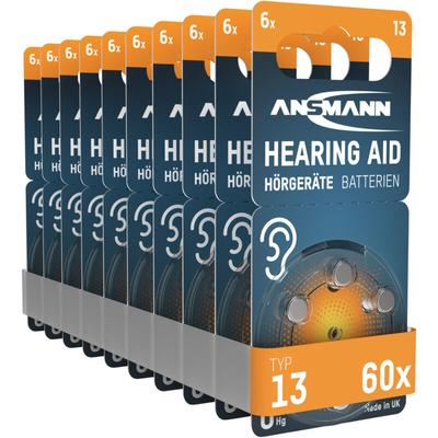 Hörgerätebatterien Typ 13 P13 PR48 ZL2, 60 Stück - Ansmann Image