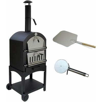 Bc-elec - HPO01 Pizza-Ofen 157x50x64cm Pizza-Ofen mit Holzkohle, feuerfester Stein und Thermometer Image