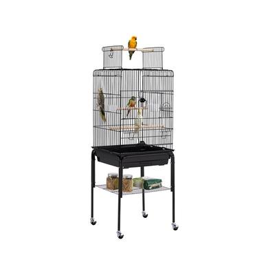 Yaheetech - Vogelvoliere 47-Zoll Vogelkäfig Spielvogelkäfig mit abnehmbarem Rollgestell Metallkäfig
